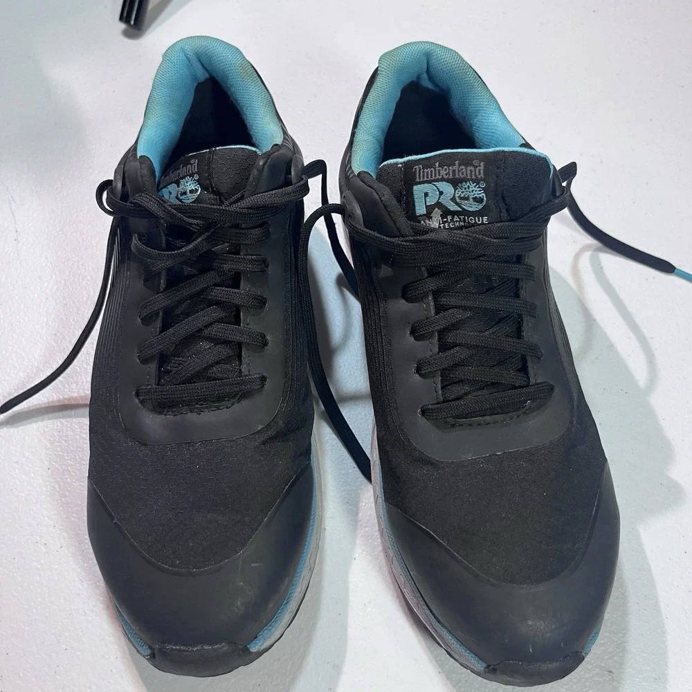 Timberland PRO Drivetrain Comp Safety Toe Work Sneaker Womens Size 7.5 Black EUC